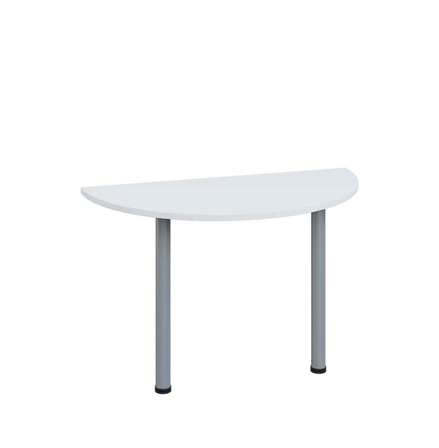 LJC 2 - 120 přístavba jednací, kovová podnož stříbrná, síla desky 25 mm, široká 1200 mm, bílá