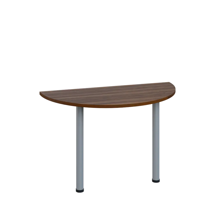 LJC 2 - 120 přístavba jednací, kovová podnož stříbrná, síla desky 25 mm, široká 1200 mm, ořech královský