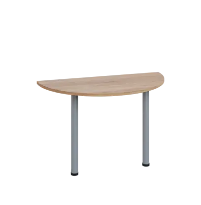 LJC 2 - 120 přístavba jednací, kovová podnož stříbrná, síla desky 25 mm, široká 1200 mm, dub bardolino