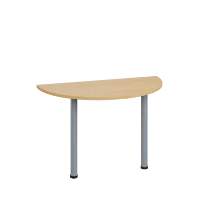 LJC 2 - 120 přístavba jednací, kovová podnož stříbrná, síla desky 25 mm, široká 1200 mm, javor horský