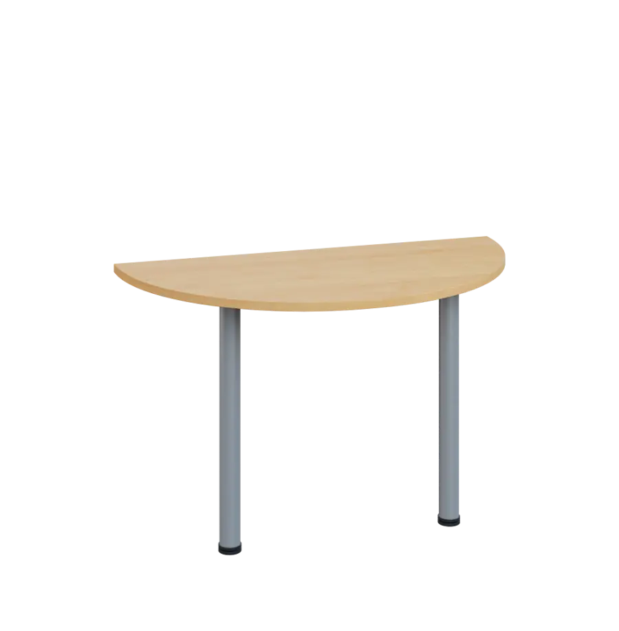 LJC 2 - 120 přístavba jednací, kovová podnož stříbrná, síla desky 25 mm, široká 1200 mm, javor horský