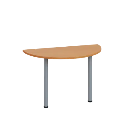 LJC 2 - 120 přístavba jednací, kovová podnož stříbrná, síla desky 25 mm, široká 1200 mm, buk Royal