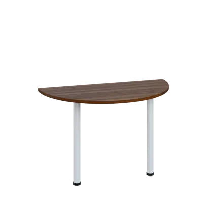 LJC 2 - 120 přístavba jednací, kovová podnož bílá, síla desky 25 mm, široká 1200 mm, ořech královský