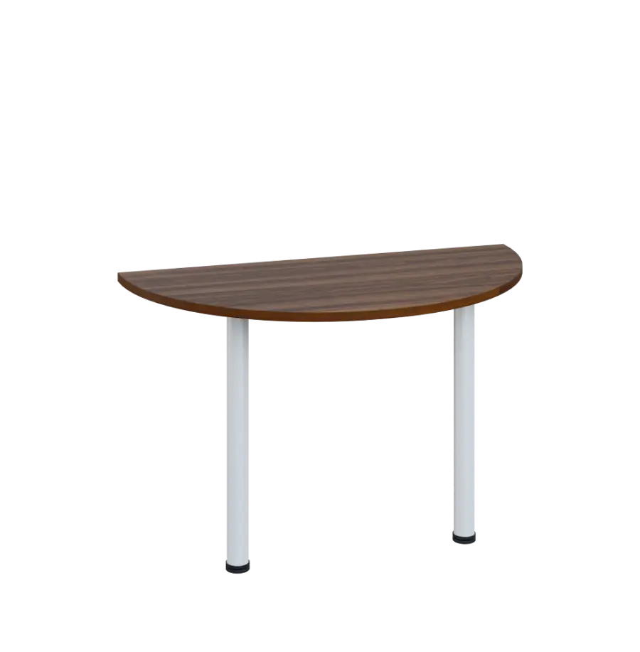 LJC 2 - 120 přístavba jednací, kovová podnož bílá, síla desky 25 mm, široká 1200 mm, ořech královský