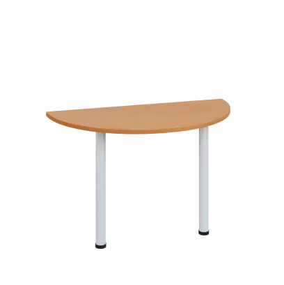 LJC 2 - 120 přístavba jednací, kovová podnož bílá, síla desky 25 mm, široká 1200 mm, buk Royal