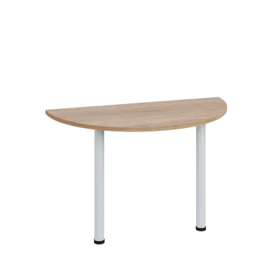 LJC 2 - 120 přístavba jednací, kovová podnož bílá, síla desky 25 mm, široká 1200 mm, dub bardolino