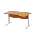 LKR 28 - 144 stůl kancelářský, rohový, pravý, kovová podnož bílá, deska 25 mm, široký 1400 mm, buk R