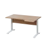 LKR 28 - 144 stůl kancelářský, rohový, pravý, kovová podnož bílá, deska 25 mm, široký 1400 mm, dub bardolino