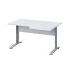 LKR 28 - 146 stůl kancelářský, rohový, pravý, kovová podnož stříbrná, deska 25 mm, široký 1400 mm, b