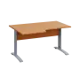 LKR 28 - 146 stůl kancelářský, rohový, levý, kovová podnož stříbrná, deska 25 mm, široký 1400 mm, buk Royal