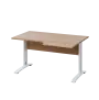 LKR 28 - 146 stůl kancelářský, rohový, pravý, kovová podnož bílá, deska 25 mm, široký 1400 mm, dub bardolino