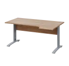 LKR 28 - 164 stůl kancelářský, rohový, pravý, kovová podnož stříbrná, deska 25 mm, široký 1600 mm, d