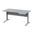 LKR 28 - 164 stůl kancelářský, rohový, pravý, kovová podnož stříbrná, deska 25 mm, široký 1600 mm, š