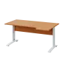 LKR 28 - 164 stůl kancelářský, rohový, pravý, kovová podnož bílá, deska 25 mm, široký 1600 mm, buk Royal