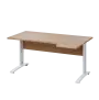LKR 28 - 164 stůl kancelářský, rohový, pravý, kovová podnož bílá, deska 25 mm, široký 1600 mm, dub bardolino