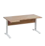LKR 28 - 164 stůl kancelářský, rohový, levý, kovová podnož bílá, deska 25 mm, široký 1600 mm, dub bardolino