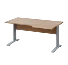 LKR 28 - 166 stůl kancelářský, rohový, pravý, kovová podnož stříbrná, deska 25 mm, široký 1600 mm, d
