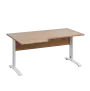 LKR 28 - 166 stůl kancelářský, rohový, levý, kovová podnož bílá, deska 25 mm, široký 1600 mm, dub bardolino