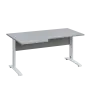 LKR 28 - 166 stůl kancelářský, rohový, levý, kovová podnož bílá, deska 25 mm, široký 1600 mm, šedá