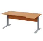 LKR 28 - 184 stůl kancelářský, rohový, pravý, kovová podnož stříbrná, deska 25 mm, široký 1800 mm, b
