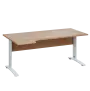 LKR 28 - 184 stůl kancelářský, rohový, levý, kovová podnož bílá, deska 25 mm, široký 1800 mm, dub bardolino