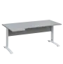 LKR 28 - 184 stůl kancelářský, rohový, levý, kovová podnož bílá, deska 25 mm, široký 1800 mm, šedá