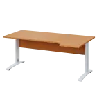 LKR 28 - 184 stůl kancelářský, rohový, pravý, kovová podnož bílá, deska 25 mm, široký 1800 mm, buk R