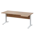 LKR 28 - 184 stůl kancelářský, rohový, pravý, kovová podnož bílá, deska 25 mm, široký 1800 mm, dub b