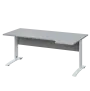 LKR 28 - 184 stůl kancelářský, rohový, pravý, kovová podnož bílá, deska 25 mm, široký 1800 mm, šedá