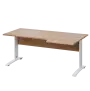 LKR 28 - 186 stůl kancelářský, rohový, pravý, kovová podnož bílá, deska 25 mm, široký 1800 mm, dub bardolino
