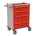 UNIT 271 N vozík zdravotnický plast ABS - červená