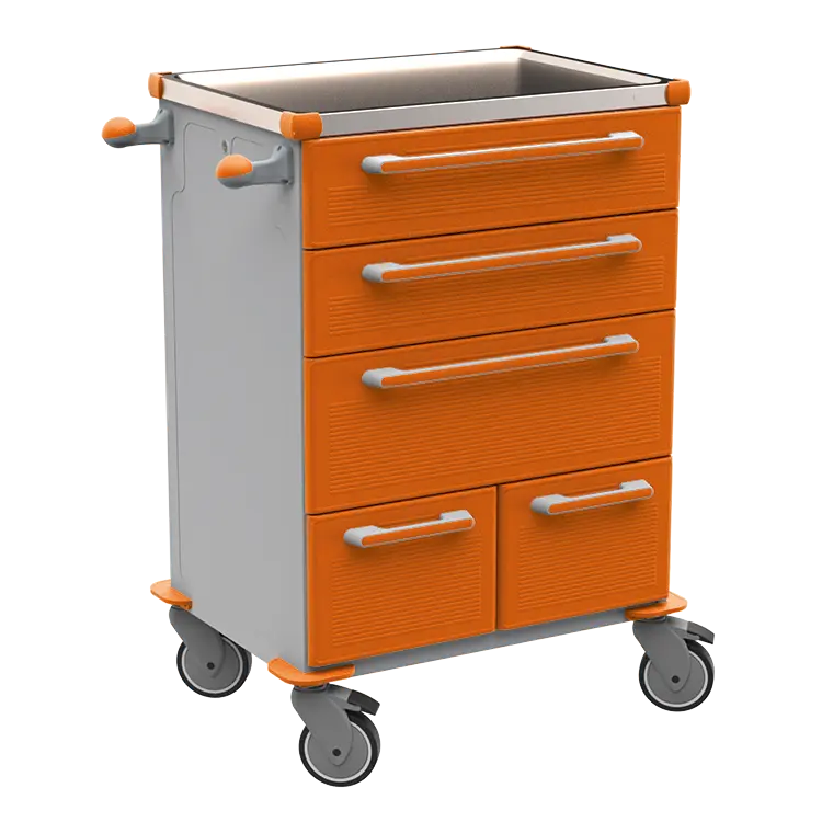 UNIT 271 N vozík zdravotnický plast ABS - oranžová