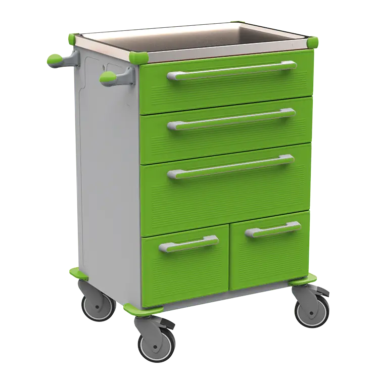 UNIT 271 N vozík zdravotnický plast ABS - zelená