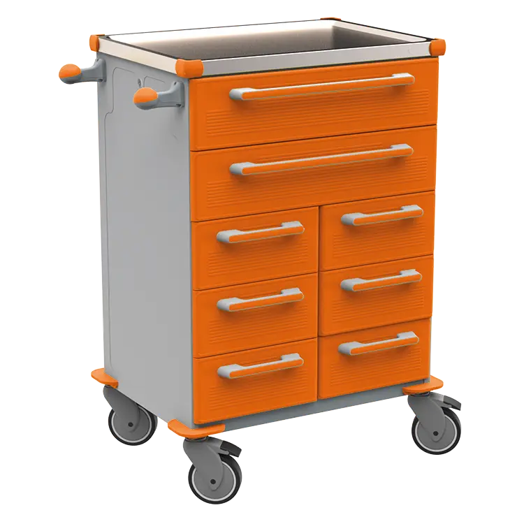 UNIT 263 N vozík zdravotnický plast ABS - oranžová