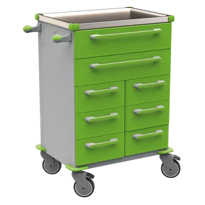 UNIT 263 N vozík zdravotnický plast ABS - zelená