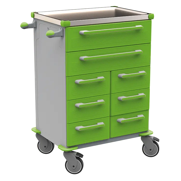 UNIT 263 N vozík zdravotnický plast ABS - zelená