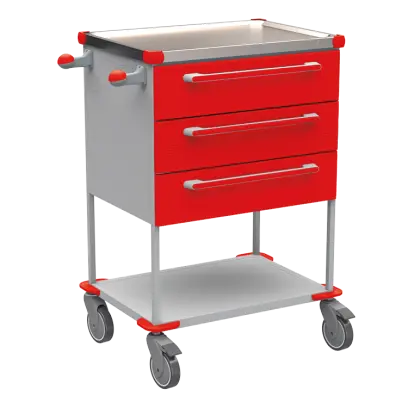 ASSIST 194 vozík zdravotnický, plast ABS, červená