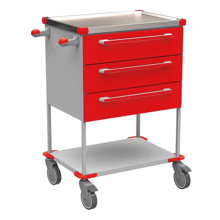 ASSIST 194 vozík zdravotnický, plast ABS, červená