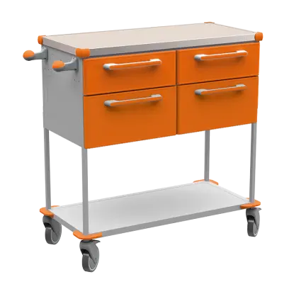 ASSIST 404 vozík zdravotnický, plast ABS, oranžová