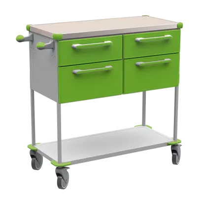 ASSIST 404 vozík zdravotnický, plast ABS, zelená