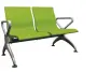 RAINBOW - 2, polyuretanová lavice do čekárny, 2-sedák, jarní zeleň, kostra stříbrná