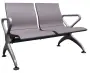 RAINBOW - 2, polyuretanová lavice do čekárny, 2-sedák, šedá, kostra stříbrná