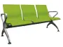 RAINBOW - 3, polyuretanová lavice do čekárny, 3-sedák, jarní zeleň, kostra stříbrná