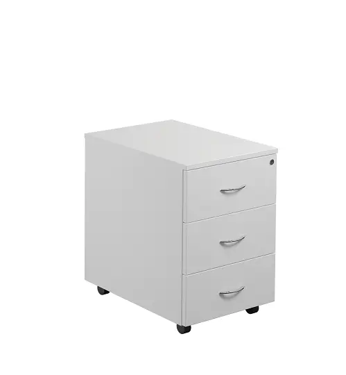 SEKC - 00 kontejner pojízdný, 3-zásuvkový, deska 25 mm, centrální zámek, bílá