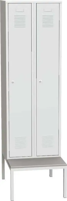 SJS 180 - 60 LAV skříň šatní vysoká s lavičkou, 2-dílná, šedá