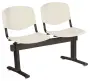 VINCENZA - 2, plastová lavice do čekárny, 2-sedák, krémová, kostra černá