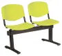 VINCENZA - 2, plastová lavice do čekárny, 2-sedák, pistáciová, kostra černá