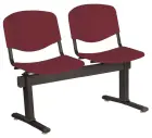 VINCENZA - 2, plastová lavice do čekárny, 2-sedák, vínová, kostra černá