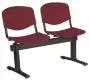 VINCENZA - 2, plastová lavice do čekárny, 2-sedák, vínová, kostra černá