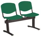 VINCENZA - 2, plastová lavice do čekárny, 2-sedák, zelená, kostra černá